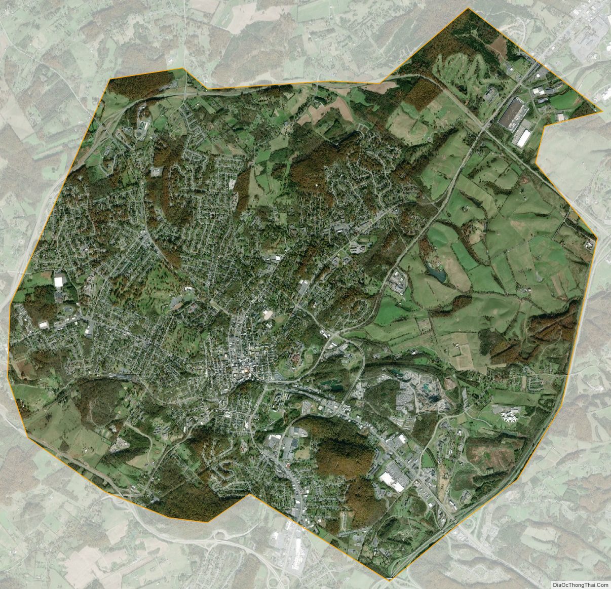 Satellite map of Staunton Independent City, Virginia
