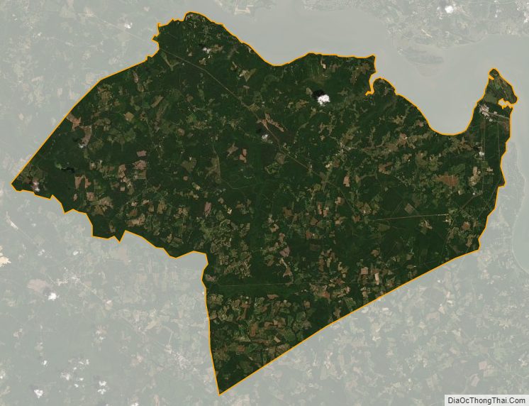 Satellite map of Surry County, Virginia