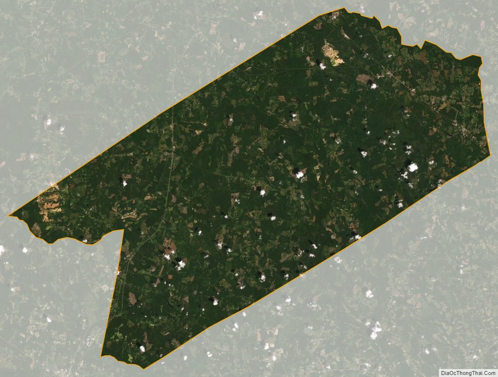 Satellite map of Sussex County, Virginia