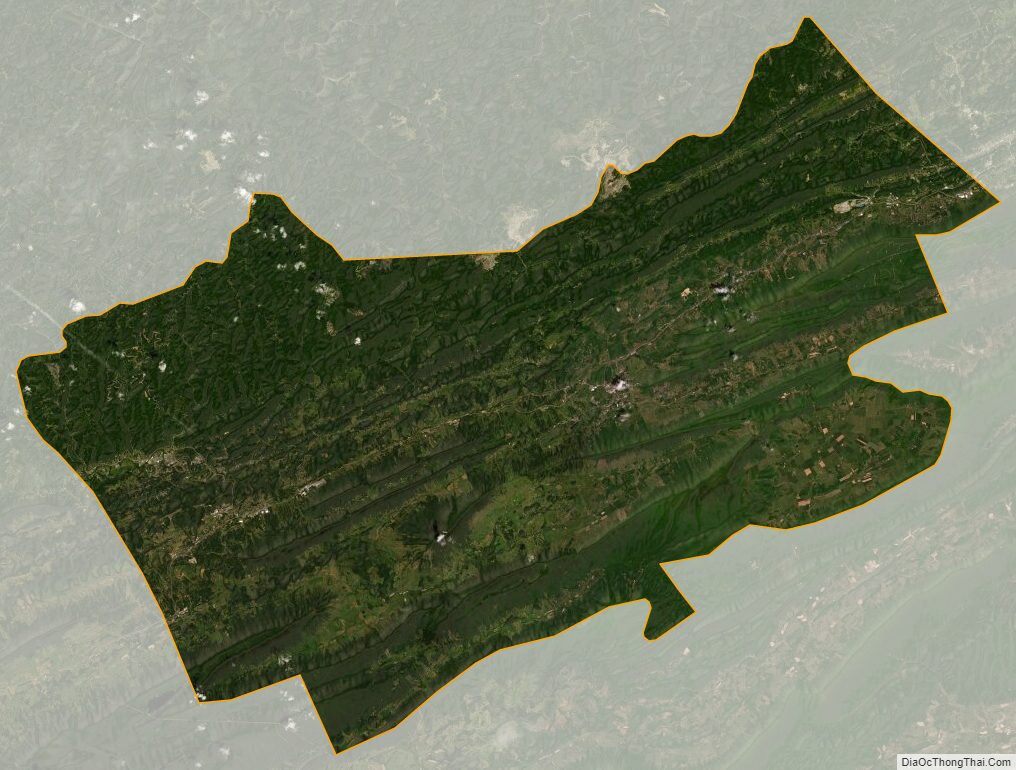 Satellite map of Tazewell County, Virginia