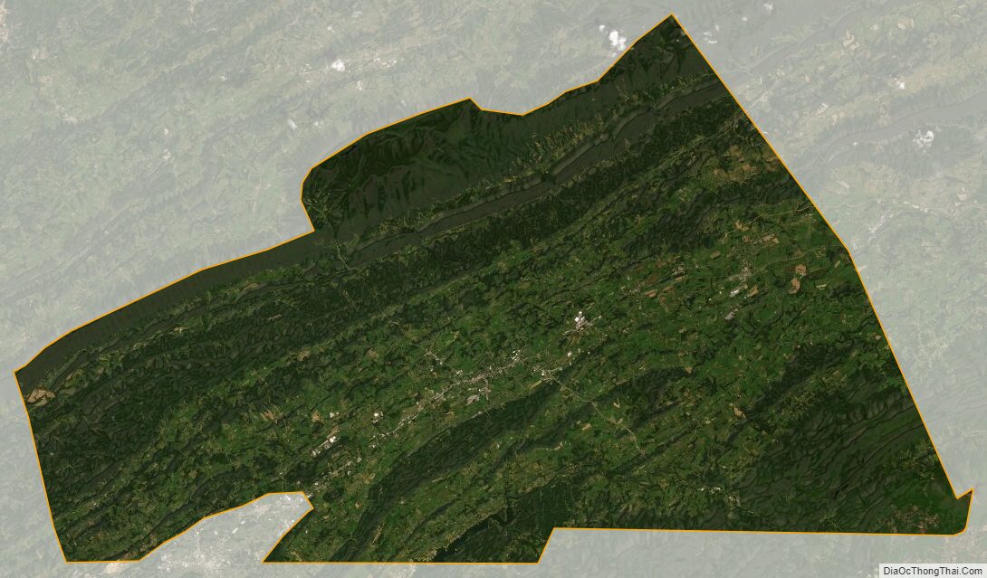 Satellite map of Washington County, Virginia