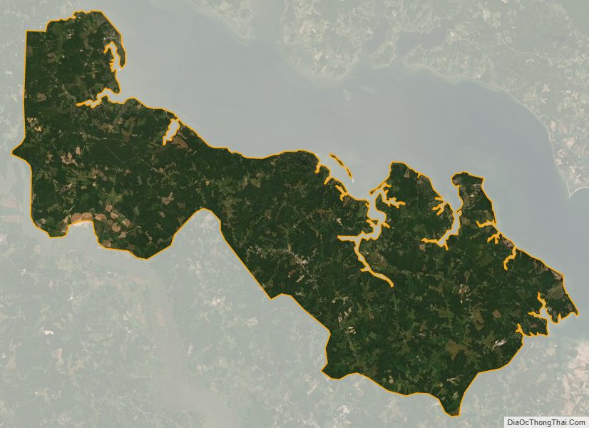 Satellite map of Westmoreland County, Virginia