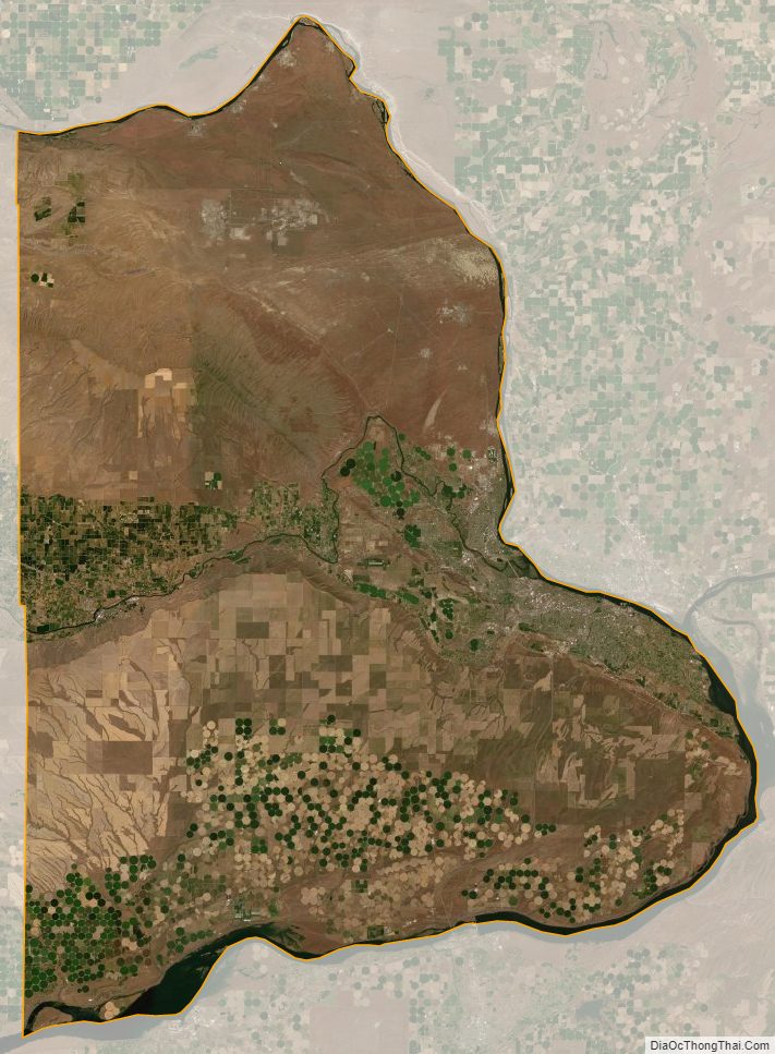 Satellite map of Benton County, Washington