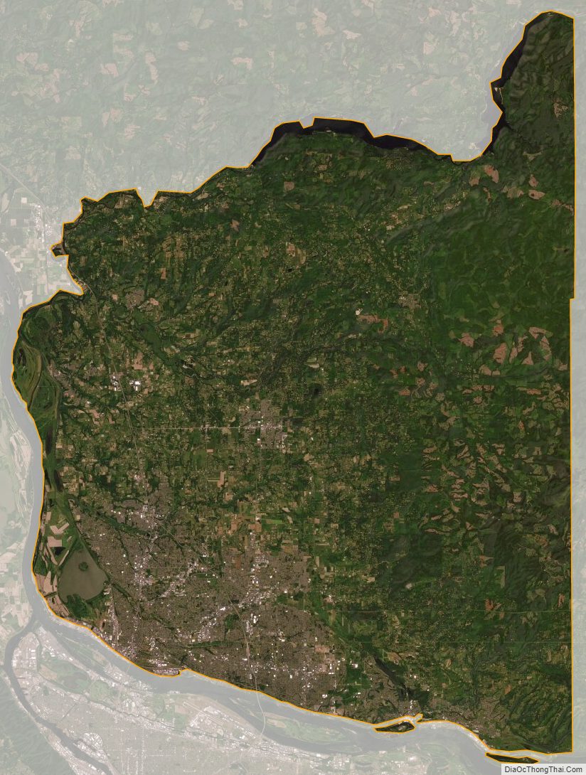 Satellite map of Clark County, Washington