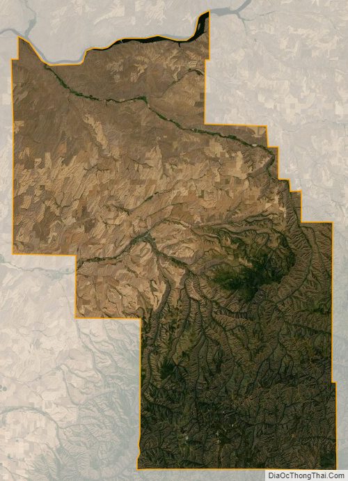 Satellite map of Columbia County, Washington