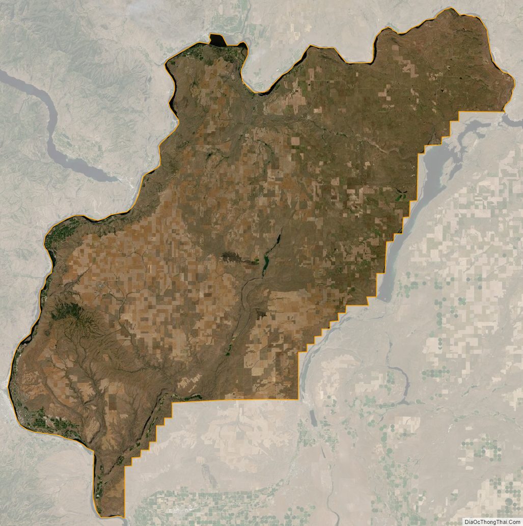 Satellite map of Douglas County, Washington