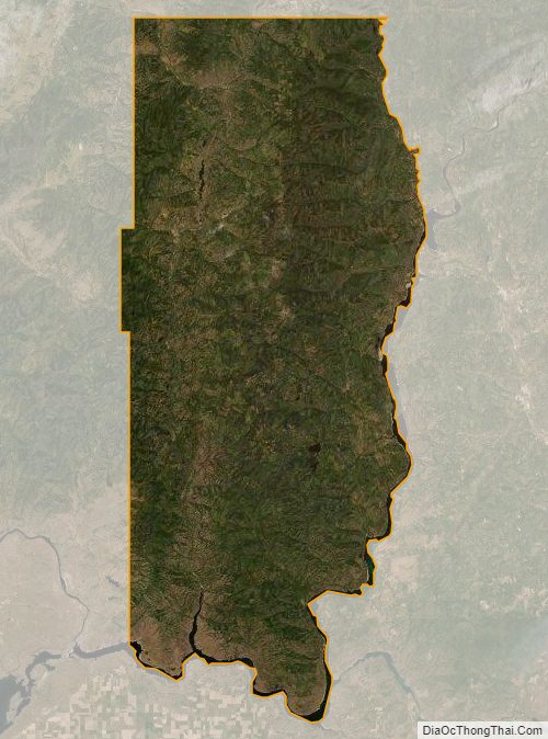 Satellite map of Ferry County, Washington
