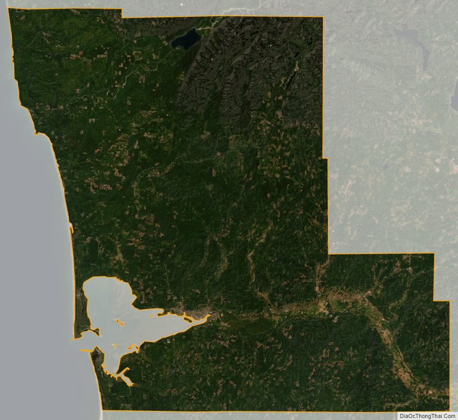 Satellite map of Grays Harbor County, Washington