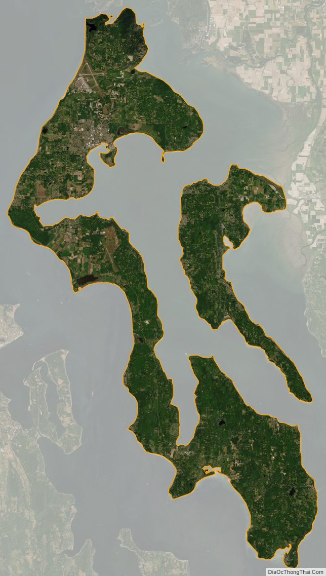 Satellite map of Island County, Washington