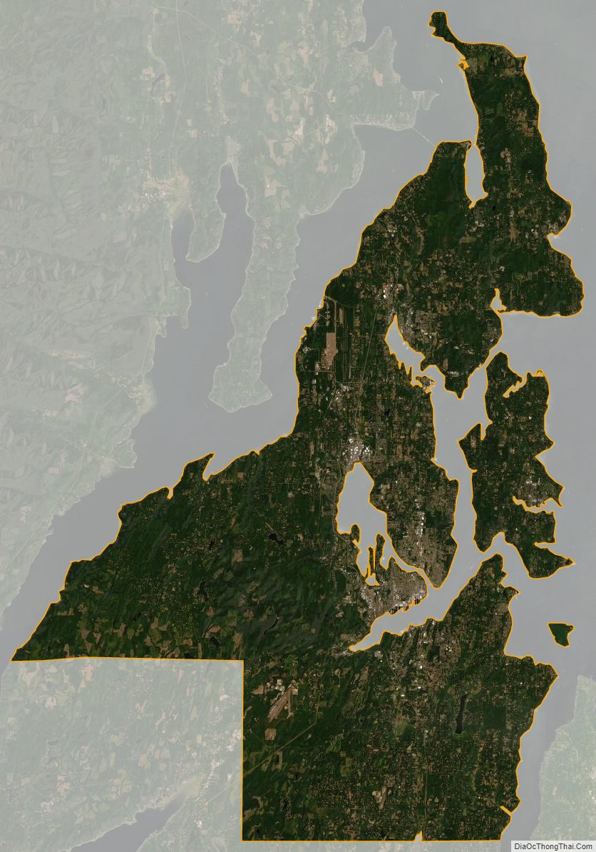Satellite map of Kitsap County, Washington