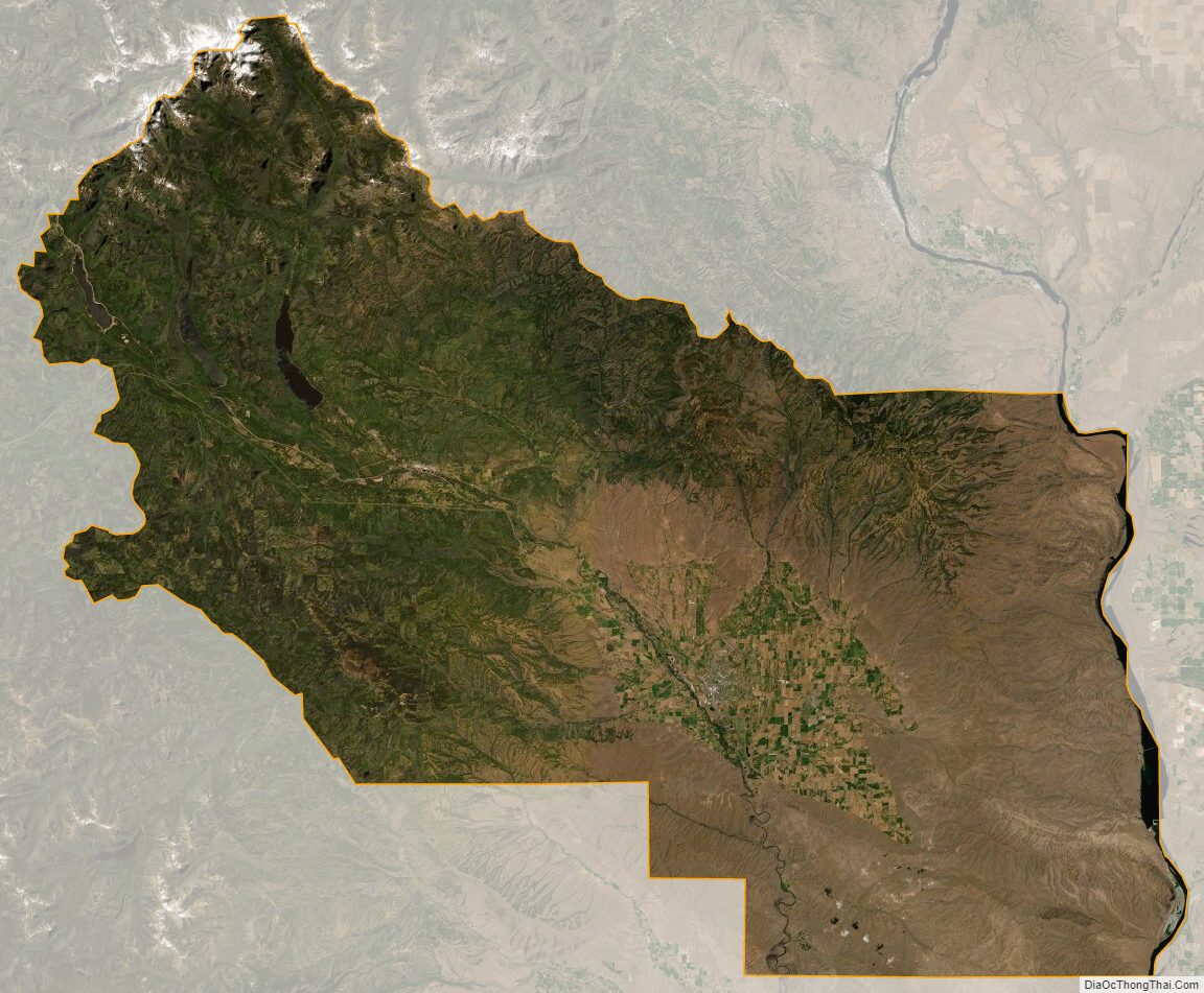 Satellite map of Kittitas County, Washington