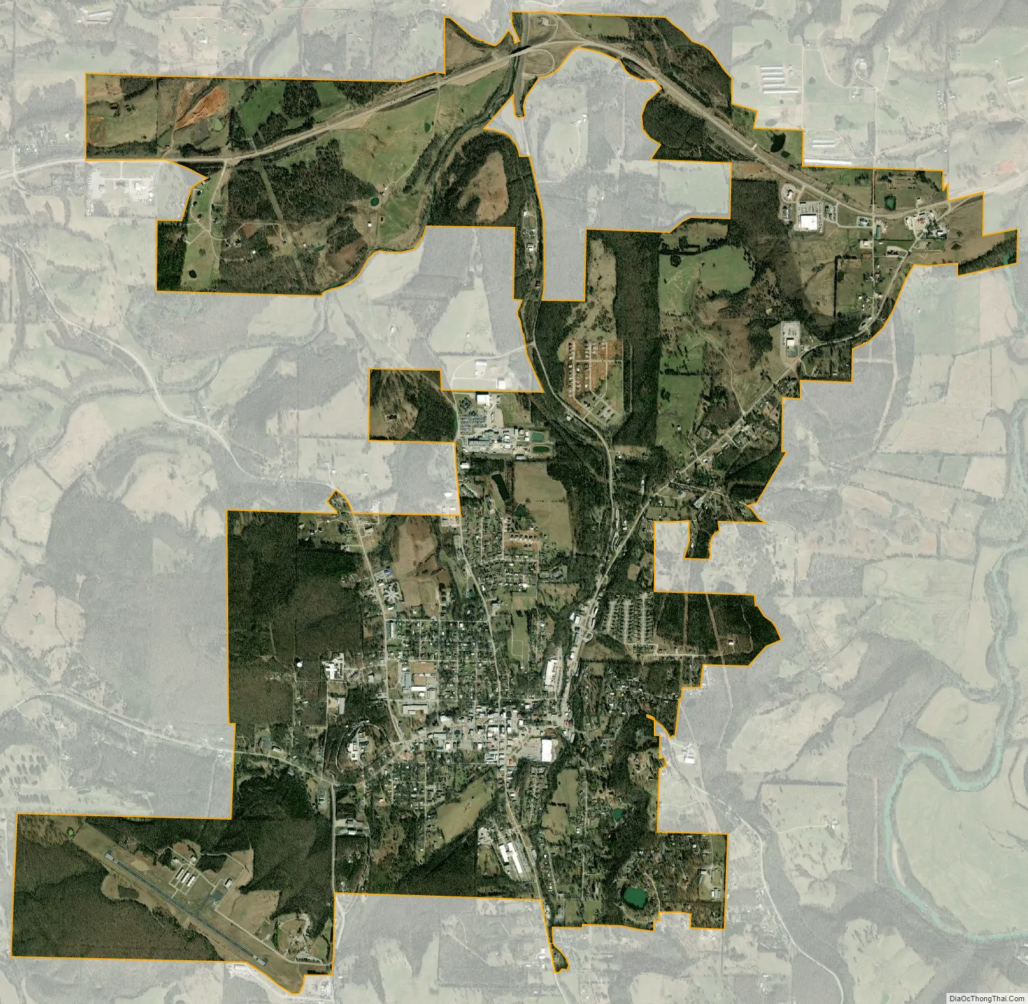 Map of Huntsville city, Arkansas