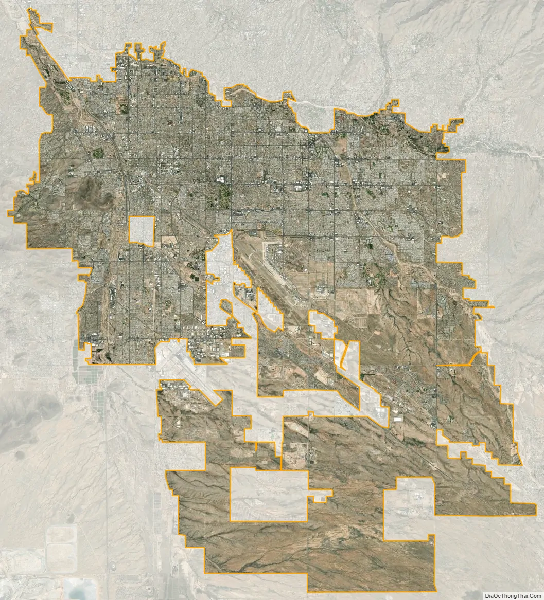 Satellite map of Tucson