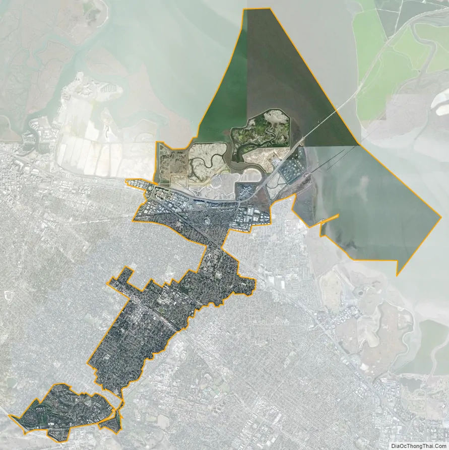 Satellite map of Menlo Park