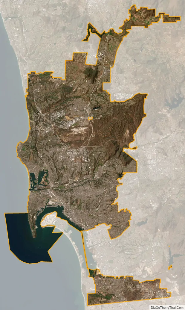 Satellite map of San Diego