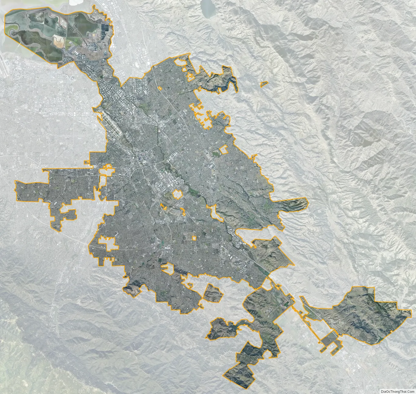 Satellite map of San Jose