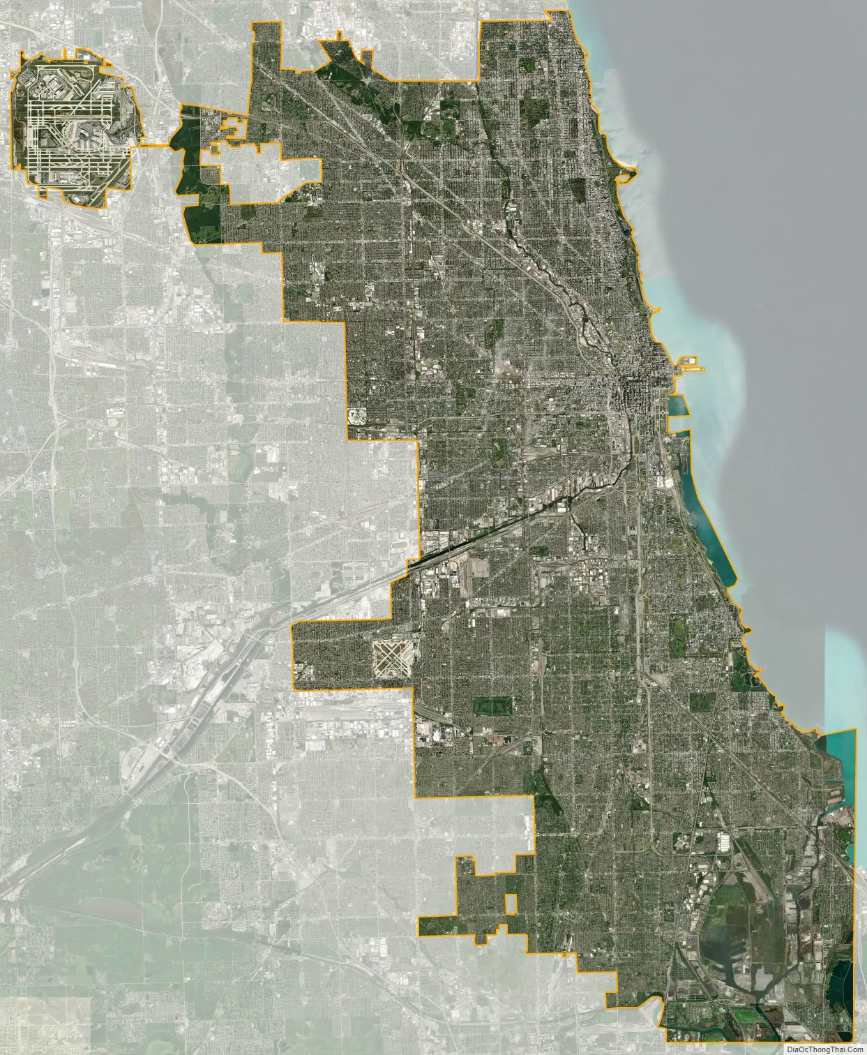 Satellite map of Chicago