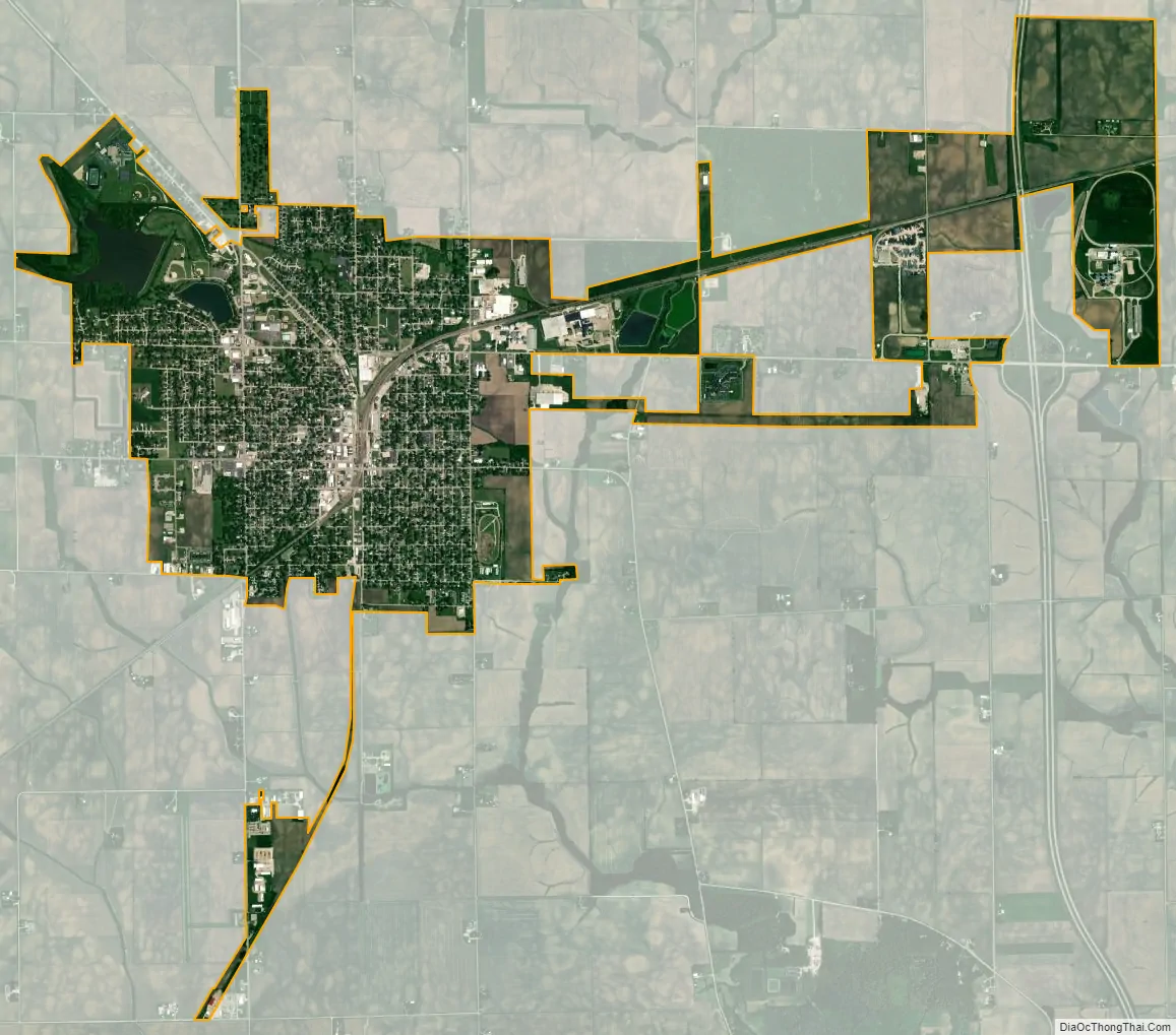 Map of Mendota city, Illinois