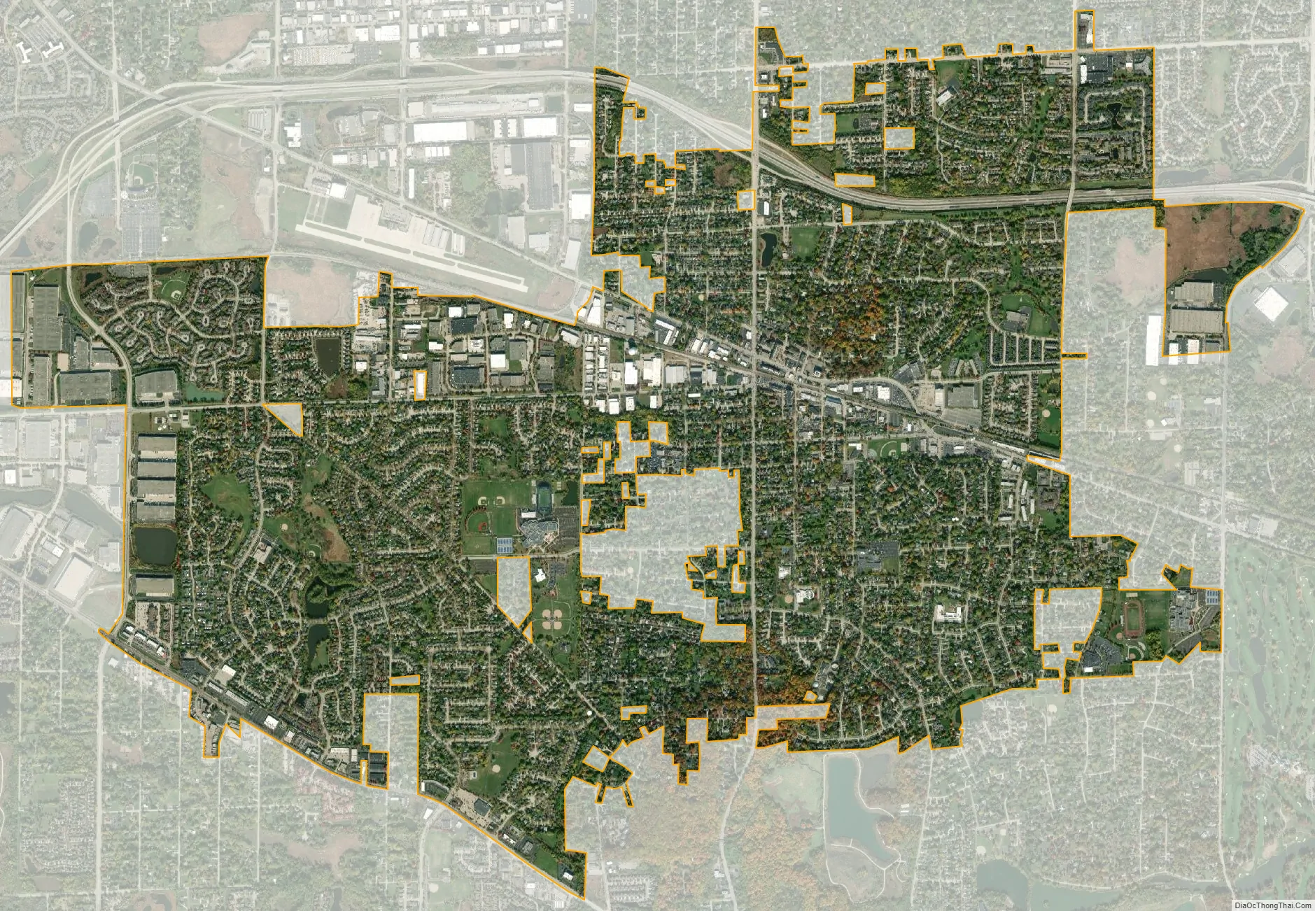 Map of Roselle village, Illinois