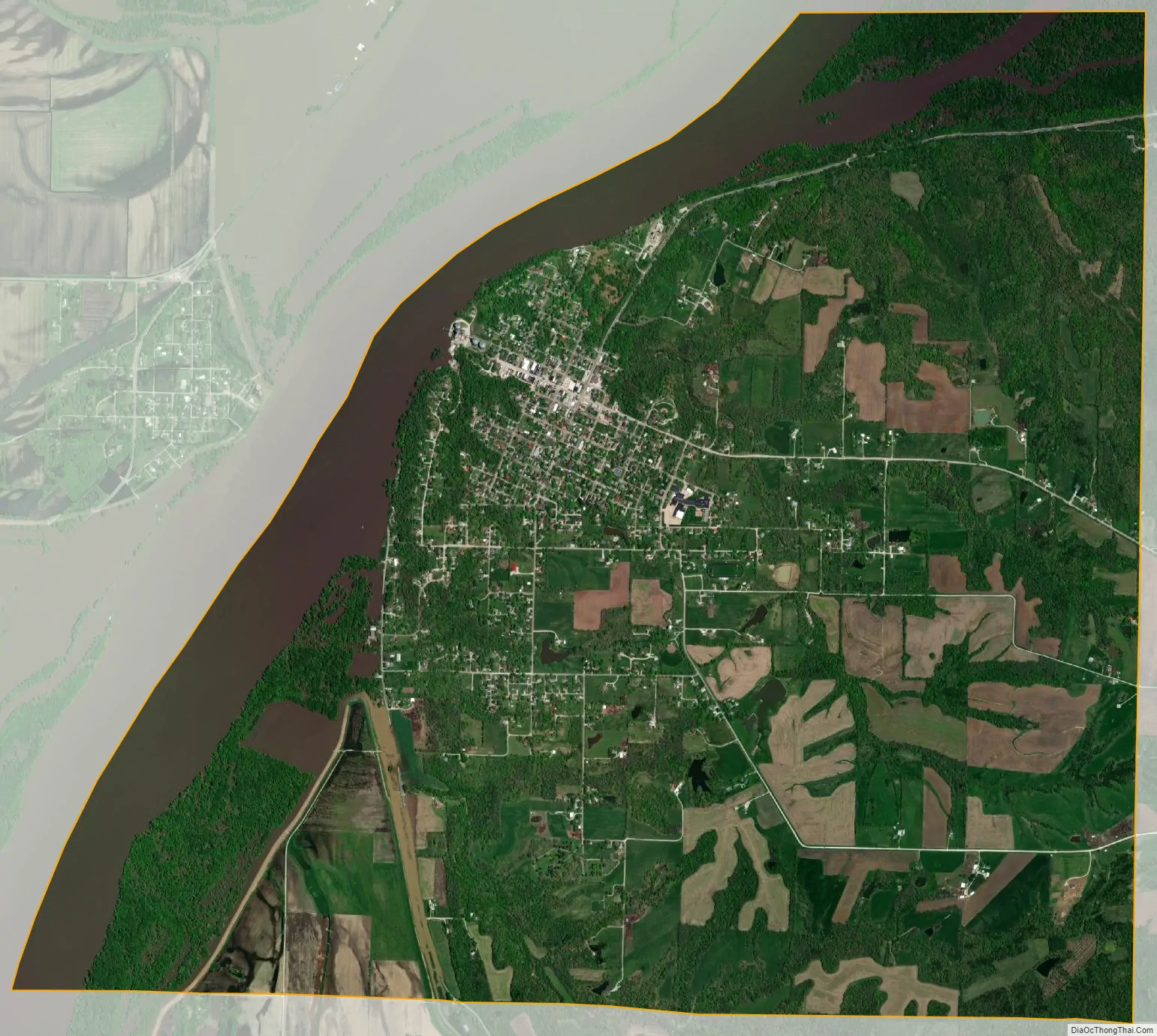 Map of Warsaw city, Illinois