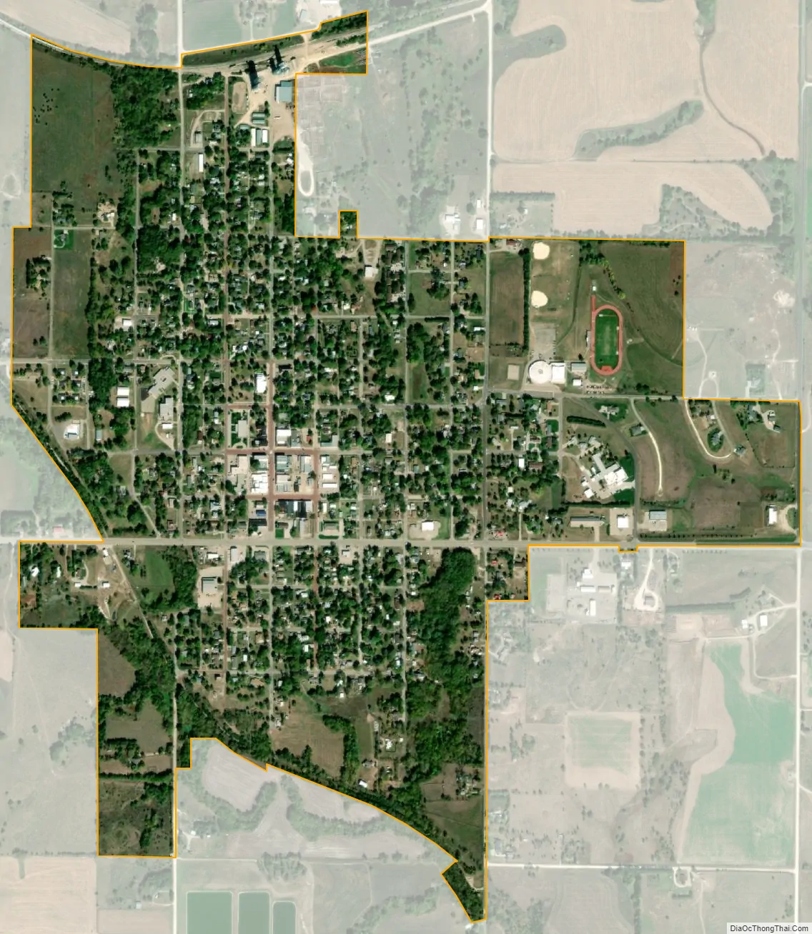 Map of Mankato city, Kansas