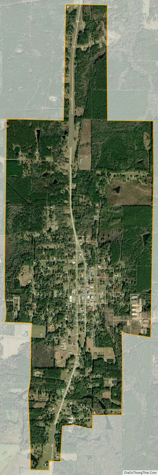 Map of Bernice town, Louisiana