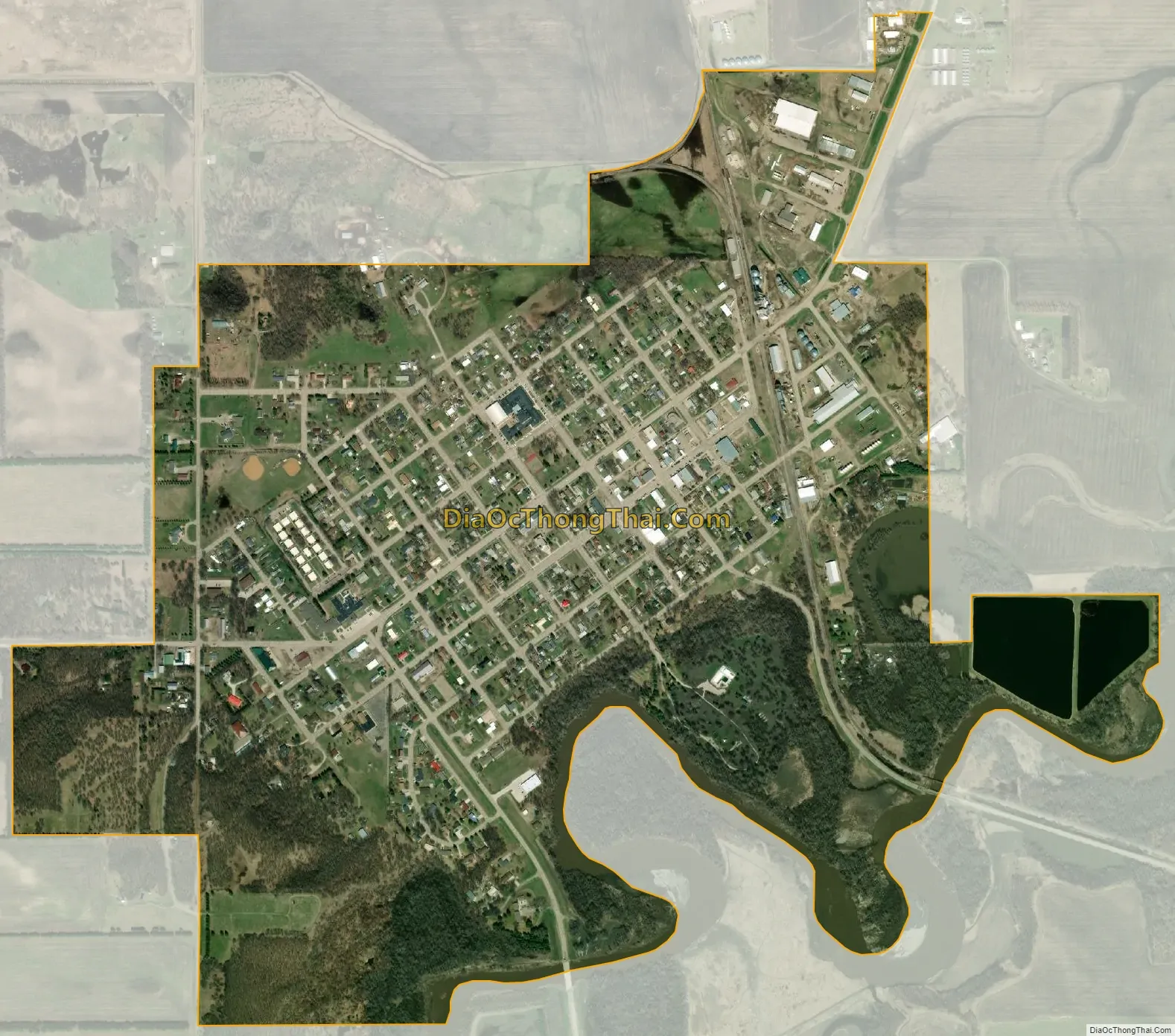 Map of Walhalla city, North Dakota