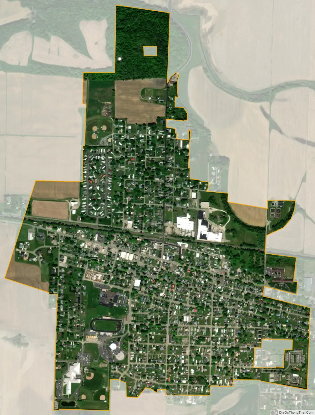Map of West Lafayette village, Ohio