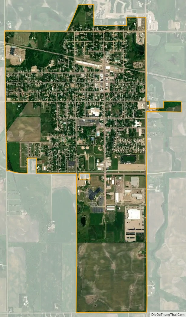 Map of Lennox city, South Dakota