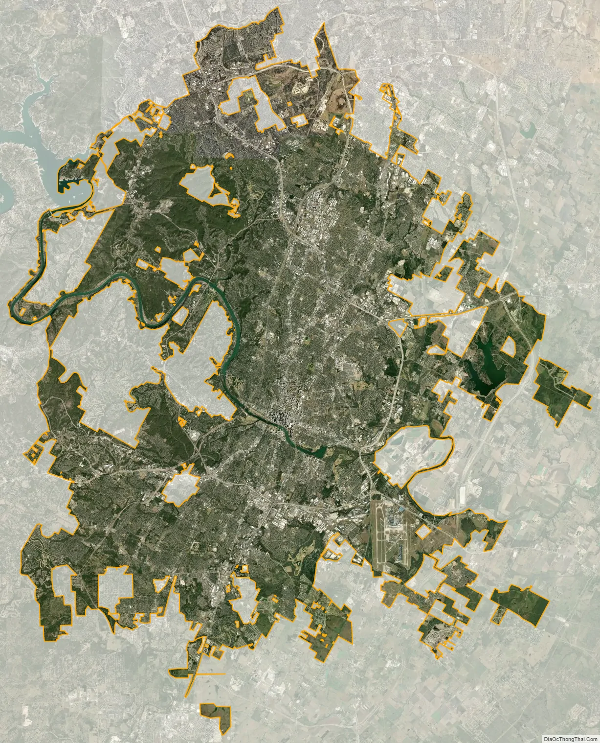 Satellite map of Austin