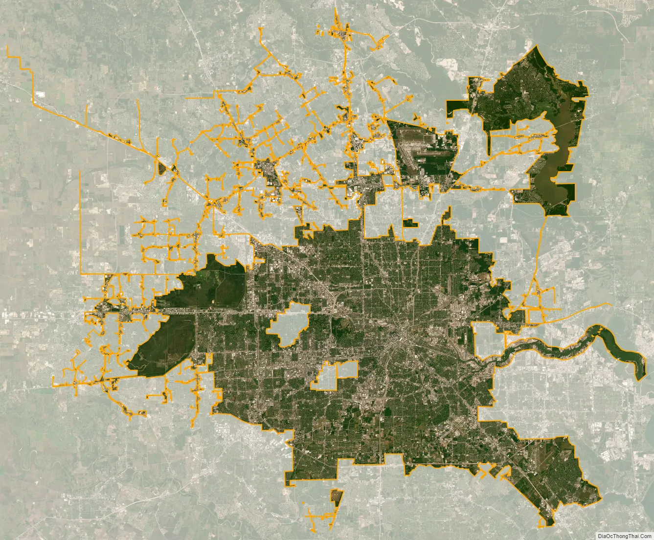 Satellite map of Houston