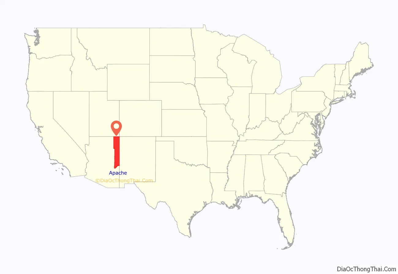 Apache County location on the U.S. Map. Where is Apache County.