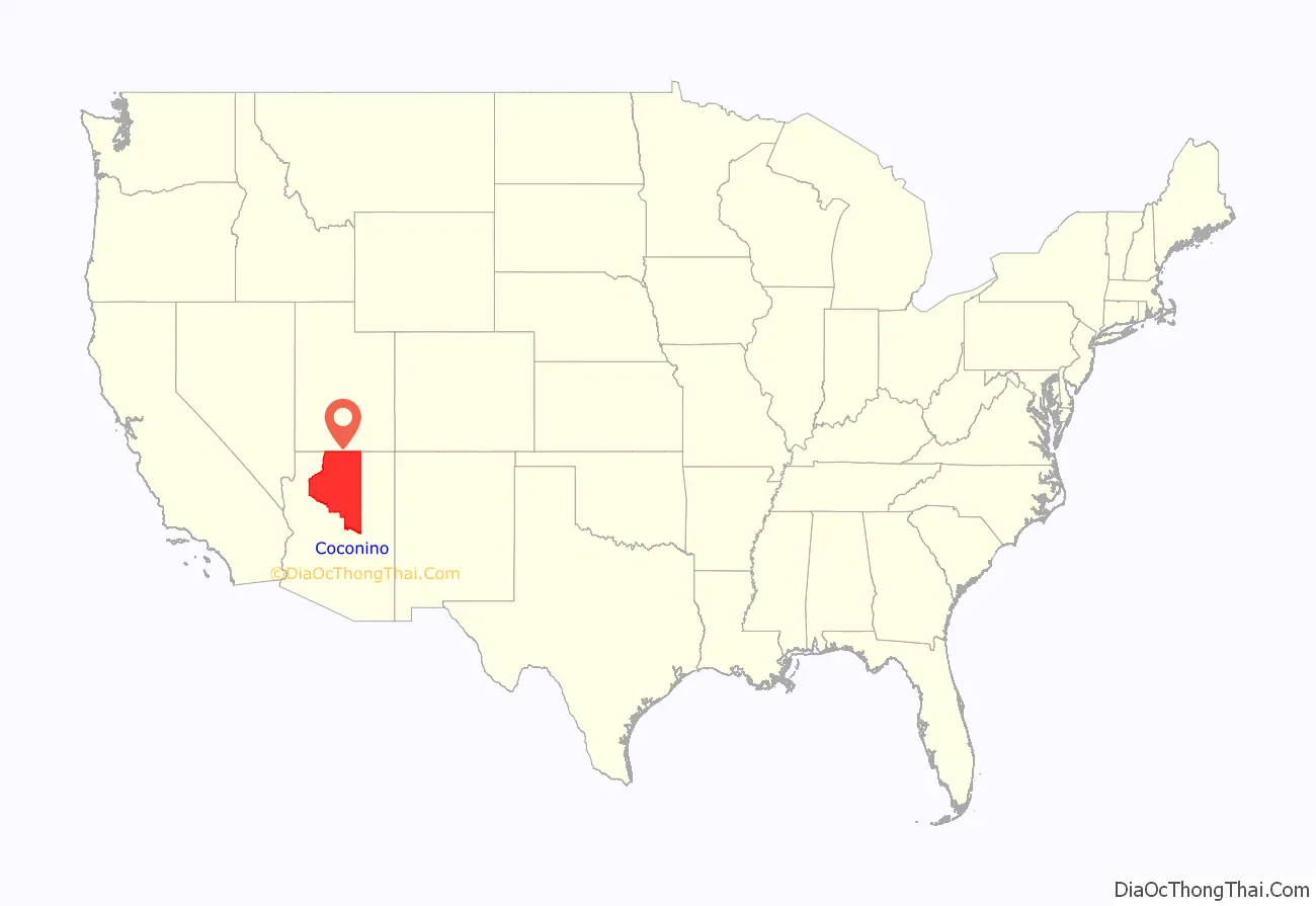 Coconino County location on the U.S. Map. Where is Coconino County.