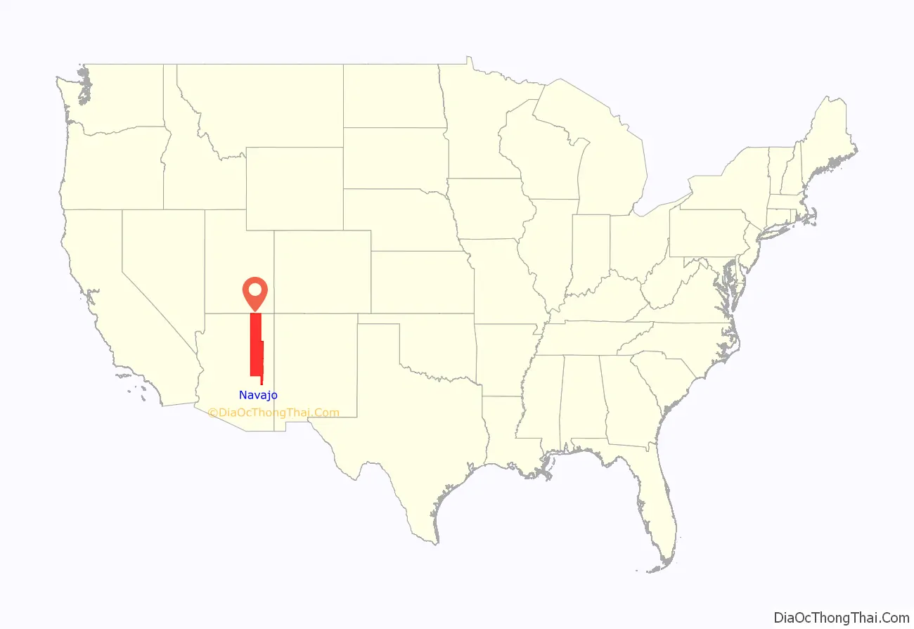 Navajo County location on the U.S. Map. Where is Navajo County.