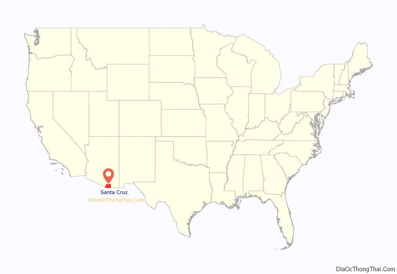 Santa Cruz County location on the U.S. Map. Where is Santa Cruz County.