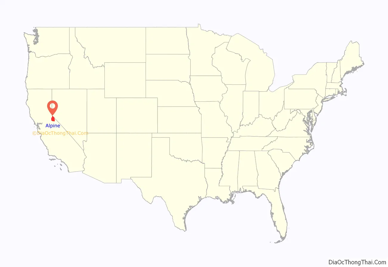 Alpine County location on the U.S. Map. Where is Alpine County.