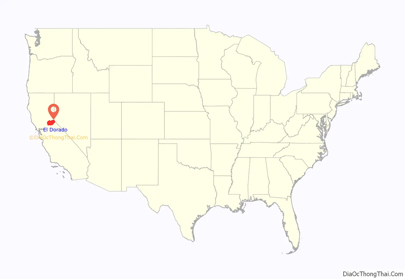 El Dorado County location on the U.S. Map. Where is El Dorado County.