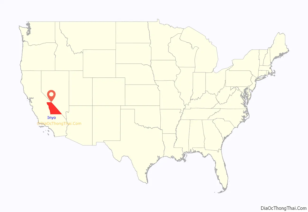 Inyo County location on the U.S. Map. Where is Inyo County.