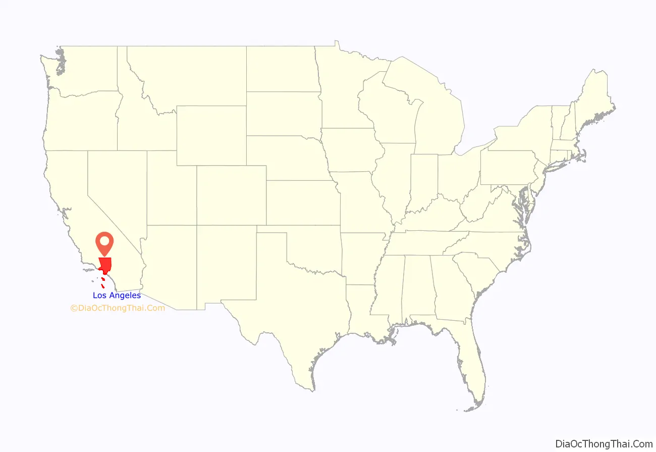 Los Angeles County location on the U.S. Map. Where is Los Angeles County.