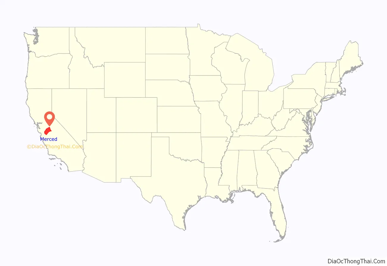 Merced County location on the U.S. Map. Where is Merced County.