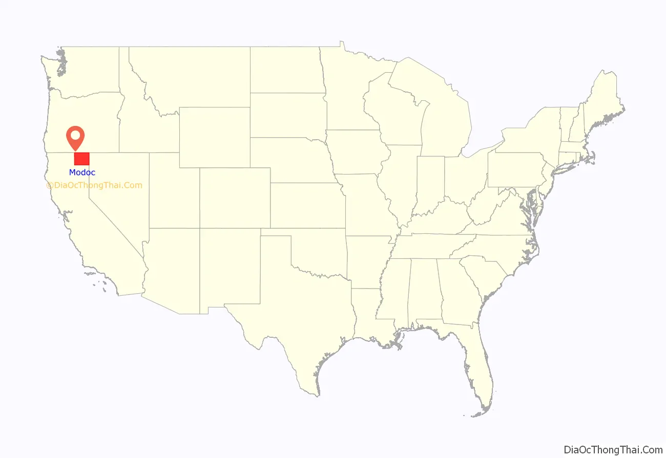 Modoc County location on the U.S. Map. Where is Modoc County.
