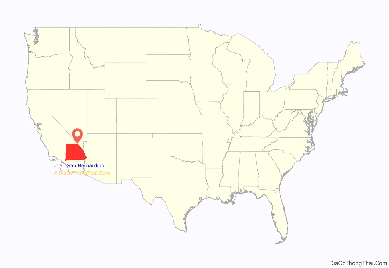San Bernardino County location on the U.S. Map. Where is San Bernardino County.