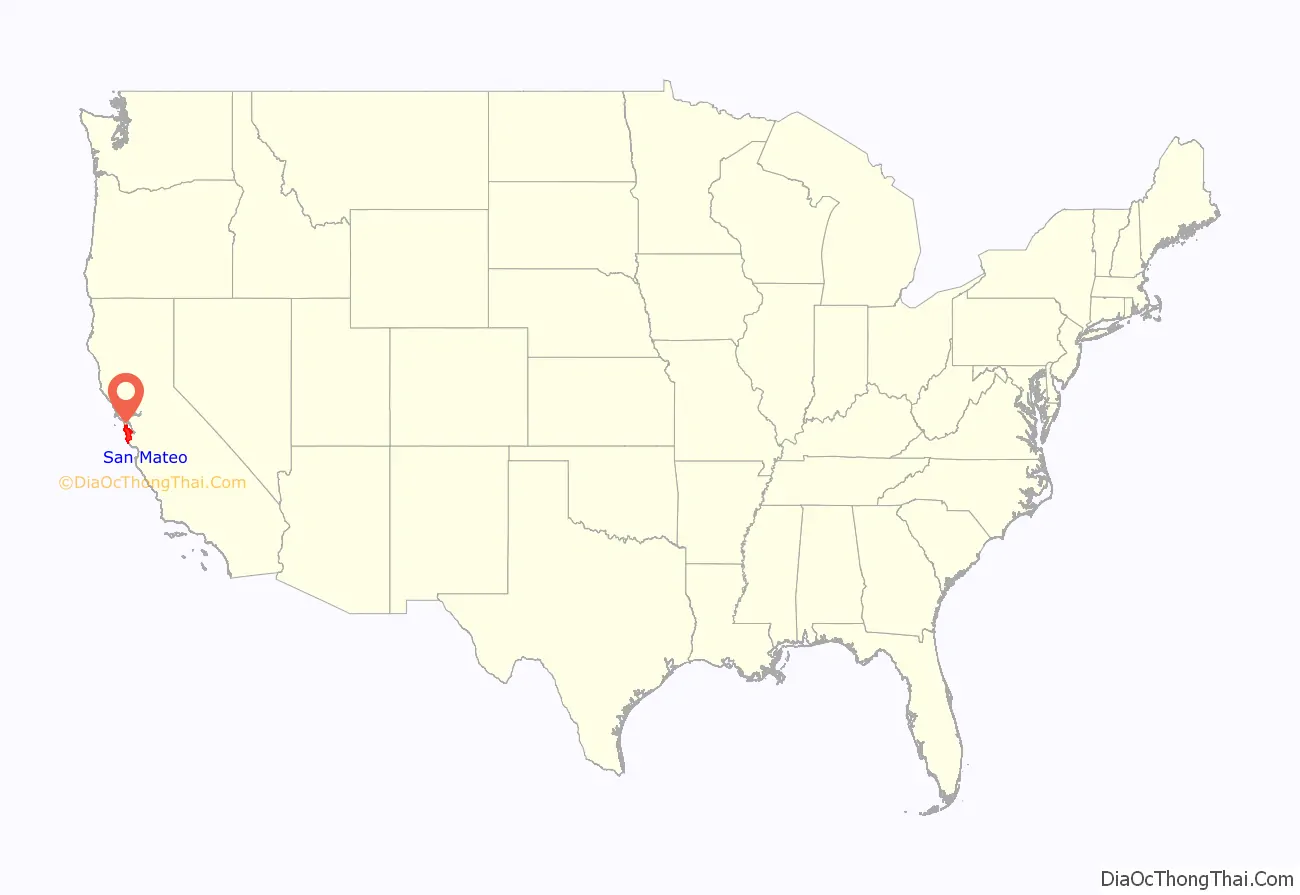 San Mateo County location on the U.S. Map. Where is San Mateo County.
