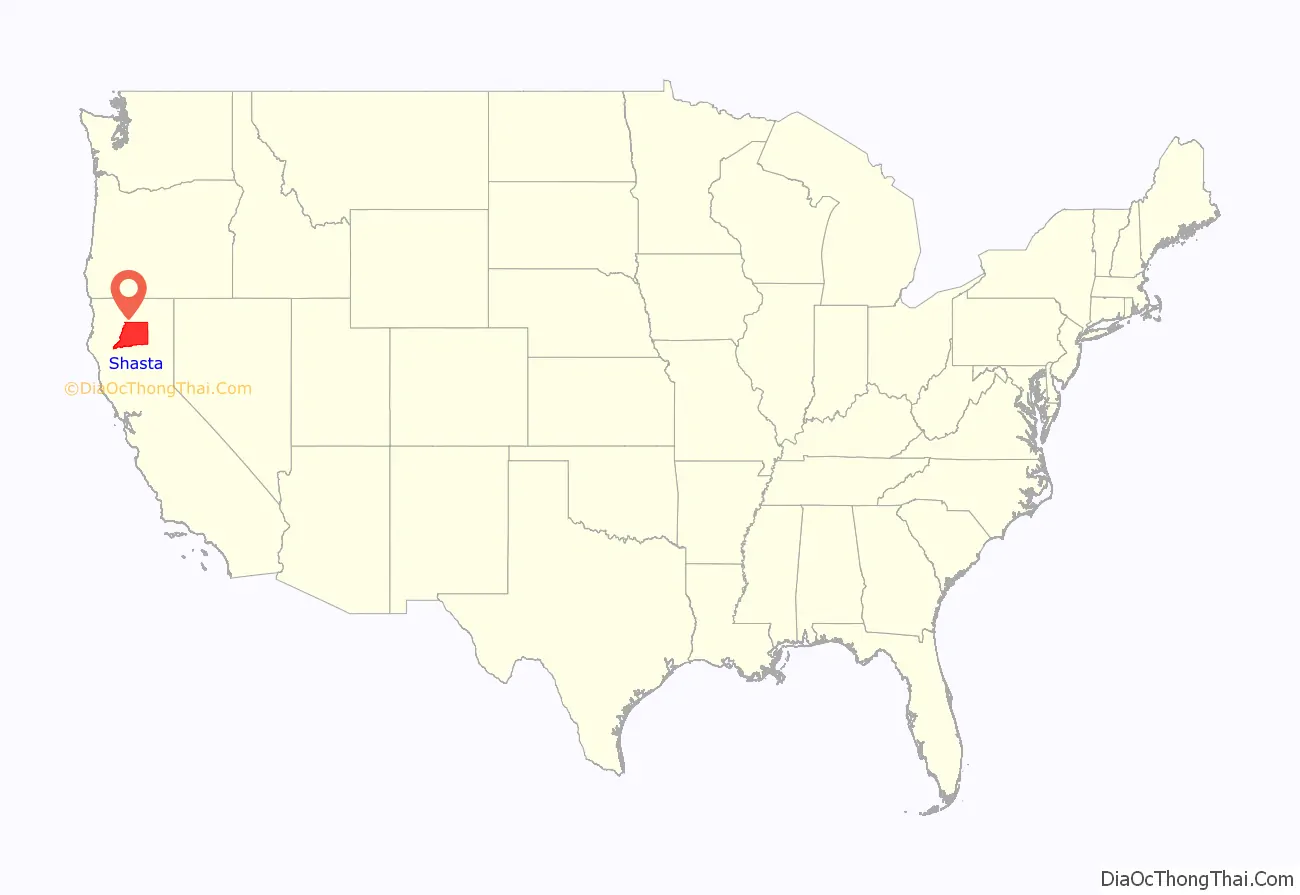 Shasta County location on the U.S. Map. Where is Shasta County.