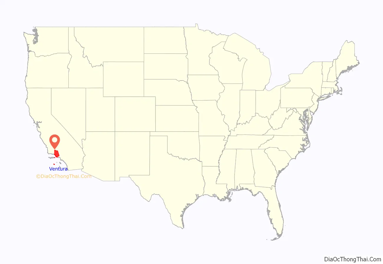 Ventura County location on the U.S. Map. Where is Ventura County.