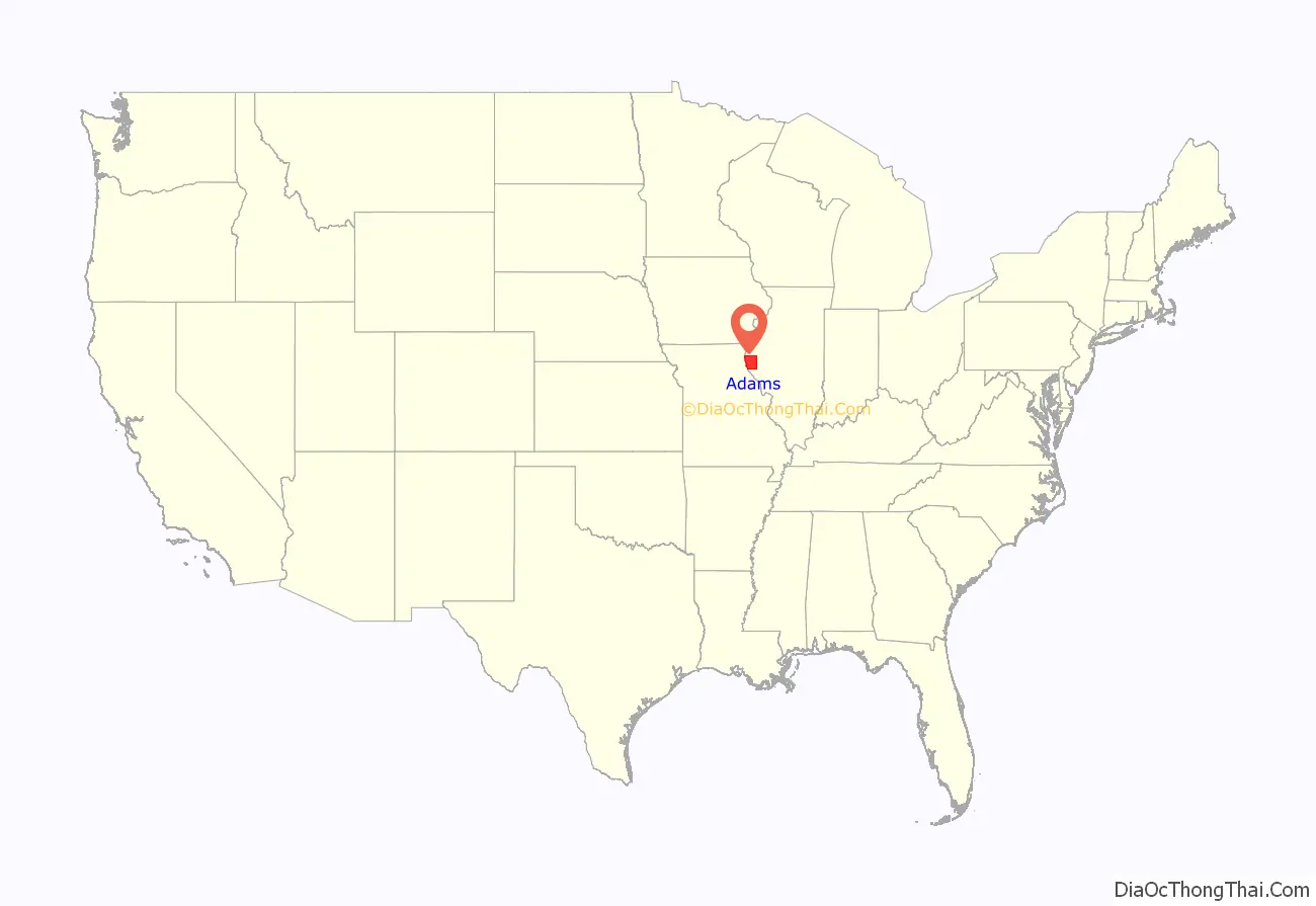Adams County location on the U.S. Map. Where is Adams County.
