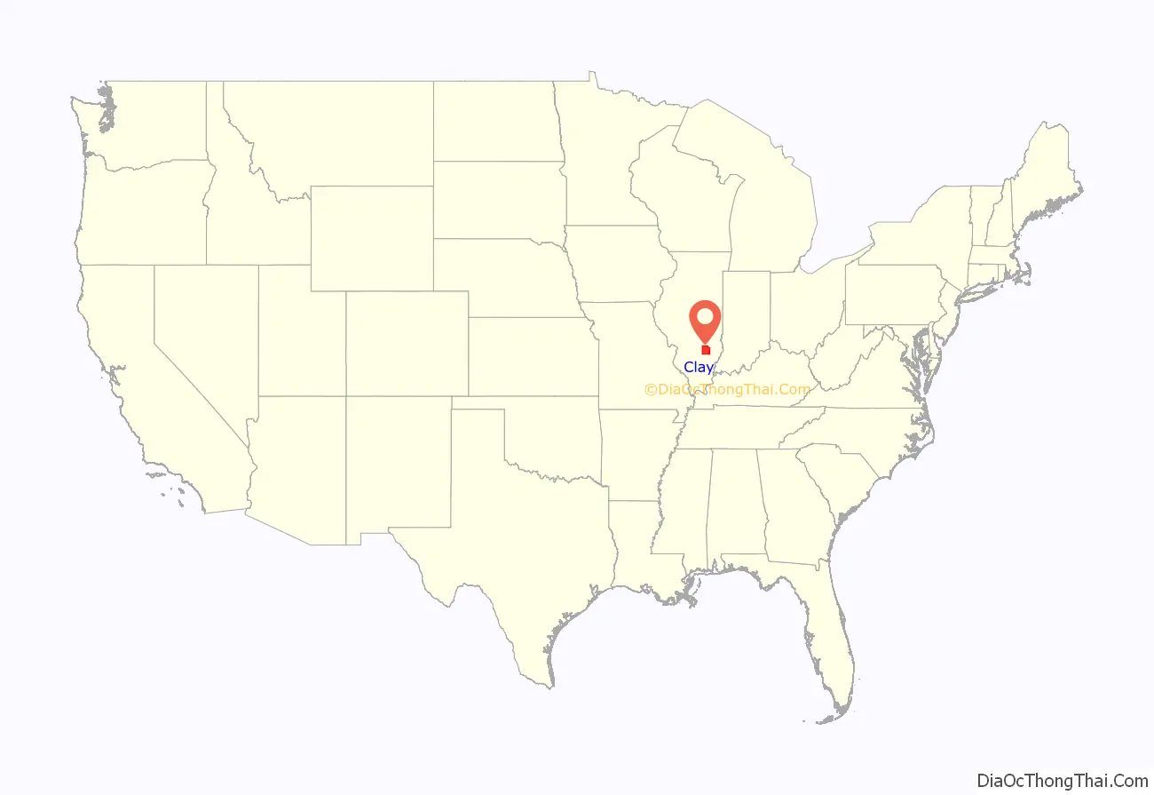 Clay County location on the U.S. Map. Where is Clay County.