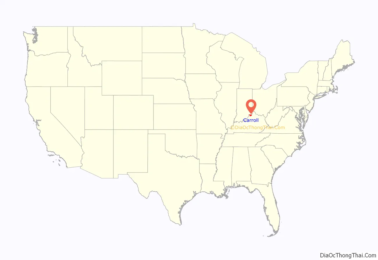Carroll County location on the U.S. Map. Where is Carroll County.