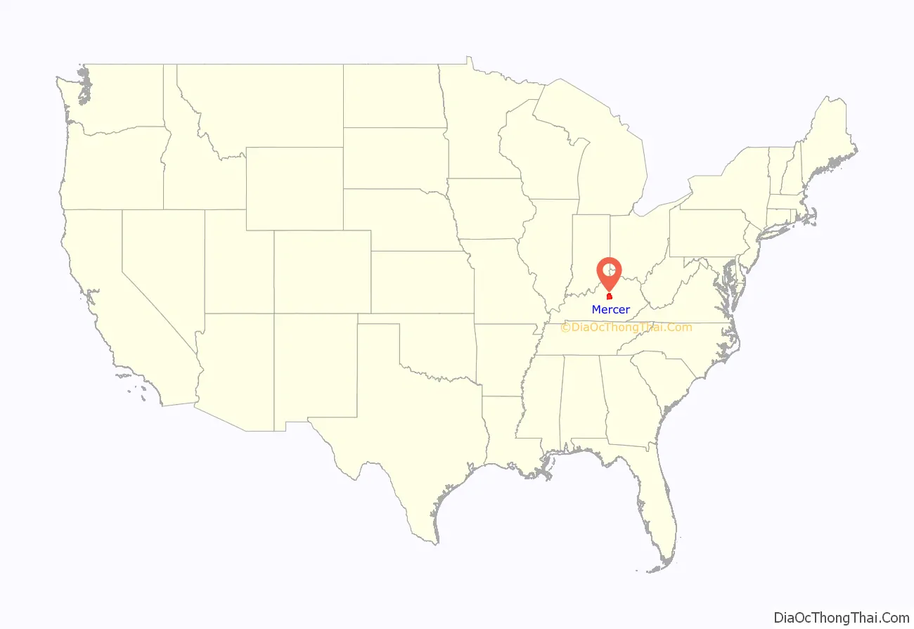 Mercer County location on the U.S. Map. Where is Mercer County.