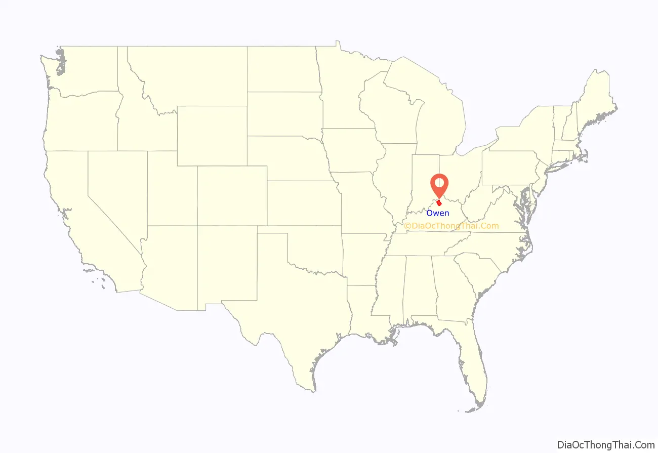 Owen County location on the U.S. Map. Where is Owen County.